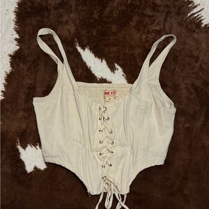 Ivory Lace-Up Corset